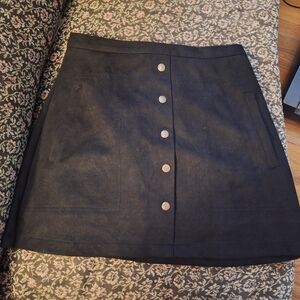 HYFVE Black Mini Skirt with Gold Buttons